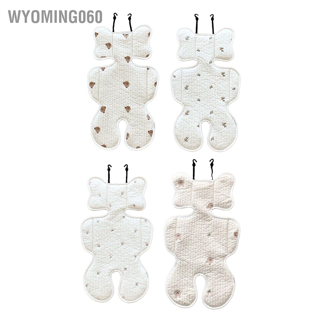 Wyoming060 Mềm Mại Xe Đẩy Cho Bé Miếng Thoáng Khí Cotton Nguyên Chất Trẻ Sơ Sinh Ghế Ngồi Ô Tô Đầu Cổ Hỗ Trợ Cơ Thể Mỏng Phong Cách