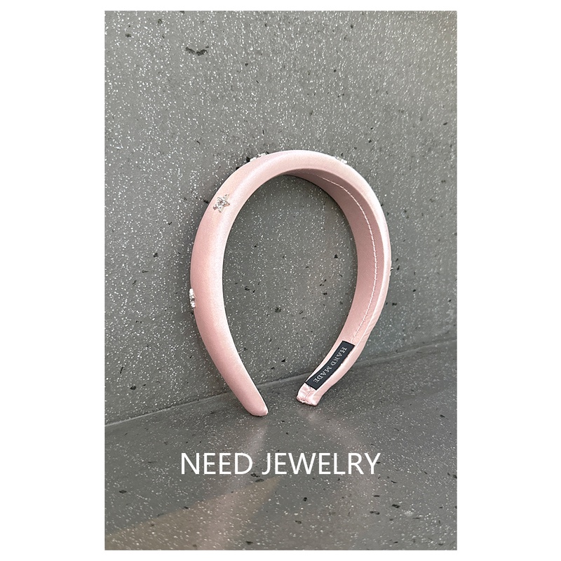 Băng Đô Cài Tóc Satin Dày Đính Đá Hình Ngôi Sao Năm Cánh Thời Trang Nhật Hàn