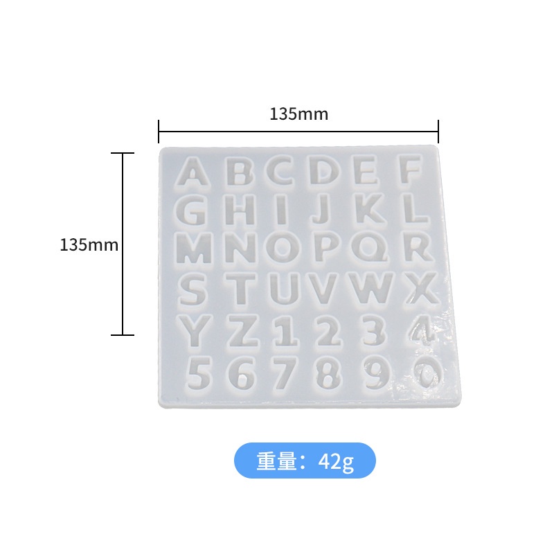 Khuôn Silicone Làm Móc Khóa Nhựa Resin Hình Chữ Cái / Chữ Số