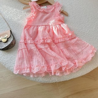 (8-18kg) Váy bé gái chất tơ nhăn mềm mát