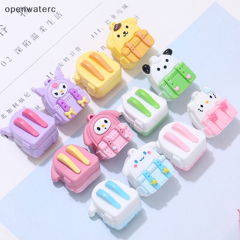 Set 2 Túi Đi Học Nhỏ Bằng Nhựa Resin Sơn Họa Tiết Hoạt Hình 3D Diy Trang Trí Nhà Búp Bê vn