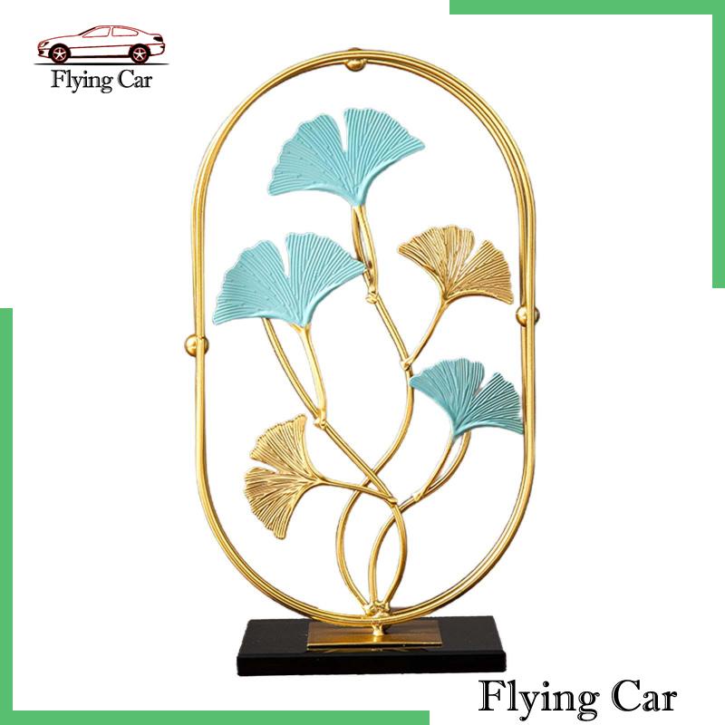 [Lzdjfmy2] Bức Tượng Lá Kim Loại Để Bàn Sưu Tầm Cho Quán Cà Phê Nhà Hàng