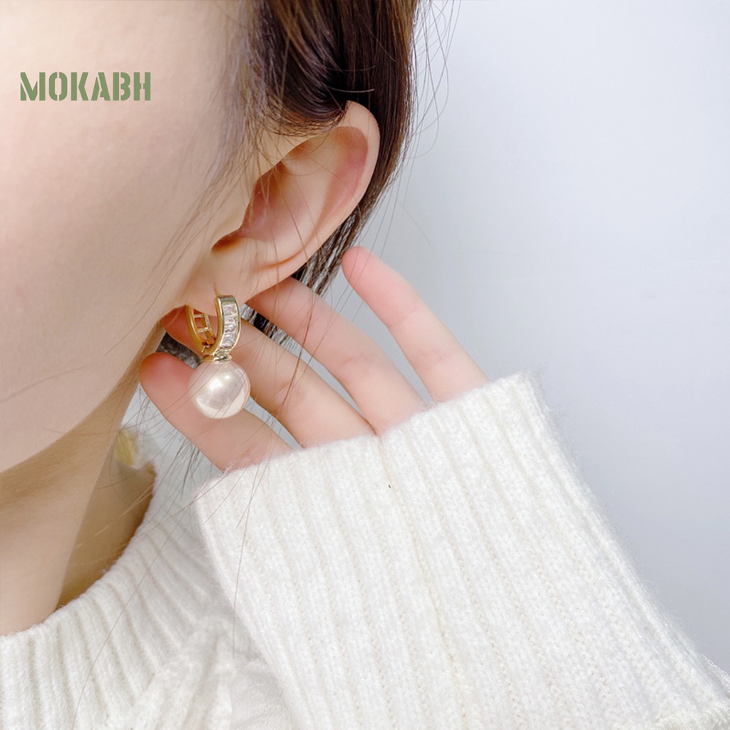 1 Đôi Bông Tai Hình Chữ U Đính Ngọc Trai Giả Phong Cách Pháp Cổ Điển Thời Trang Dành Cho Nữ