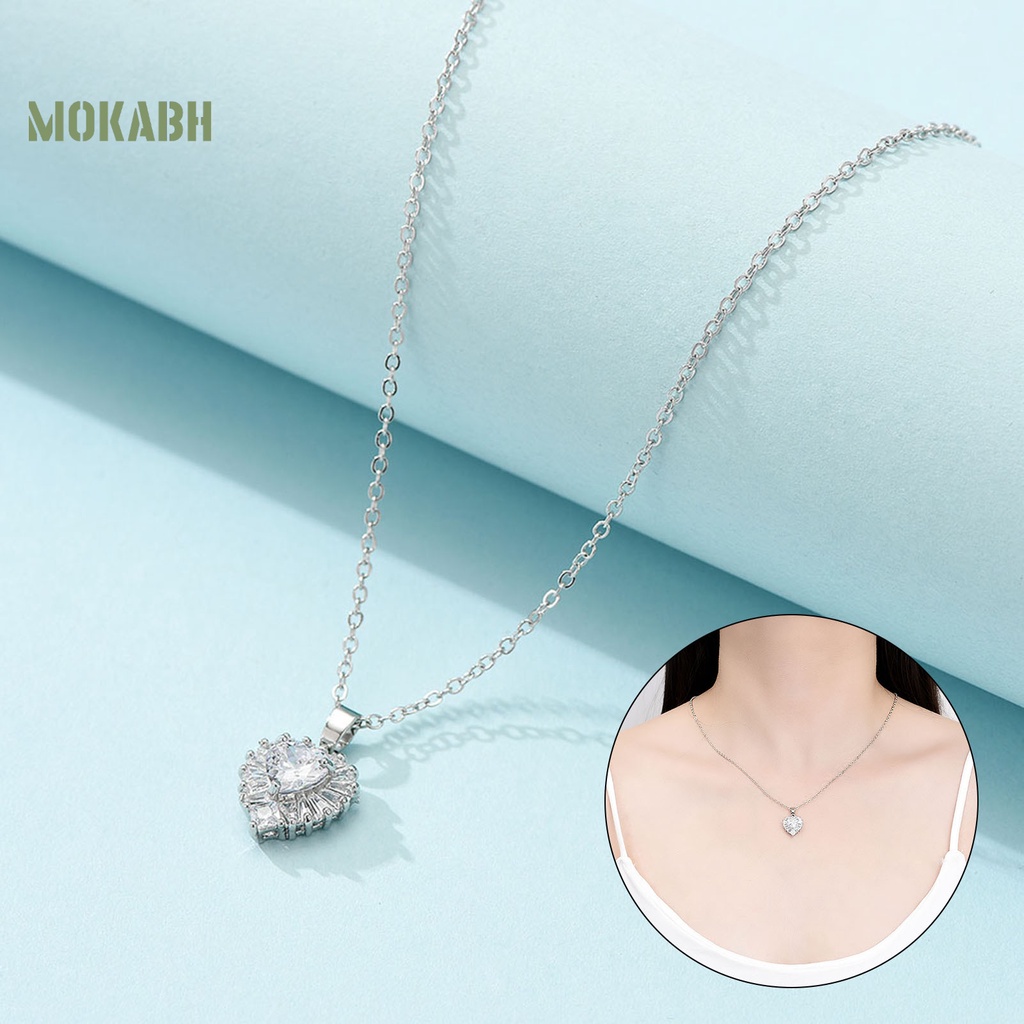 Vòng cổ Mặt Hình Trái Tim Đính Đá Sang Trọng Cho Nữ