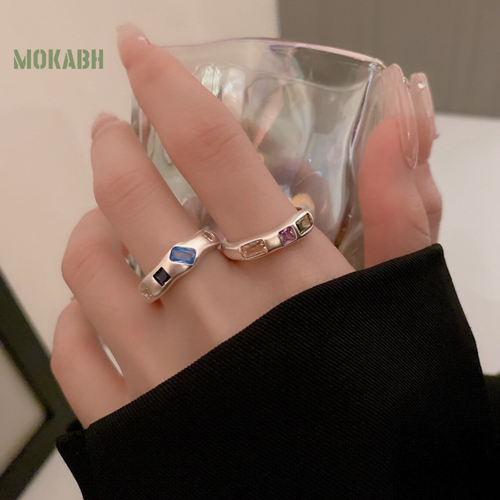 Nhẫn Hở Đính Đá Nhiều Màu Sắc Tùy Chỉnh Thời Trang Cho Nữ