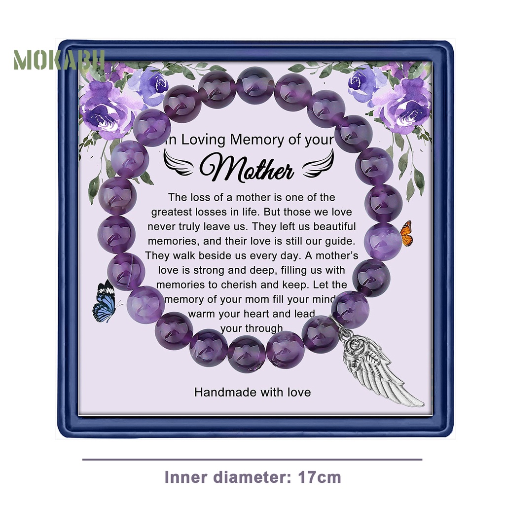 [Mới] Vòng Tay Chuỗi Hạt Màu Tím Mặt Hình Thiên Thần Mạ Điện Phụ Kiện Trang Sức Cho Nữ Granddaughter