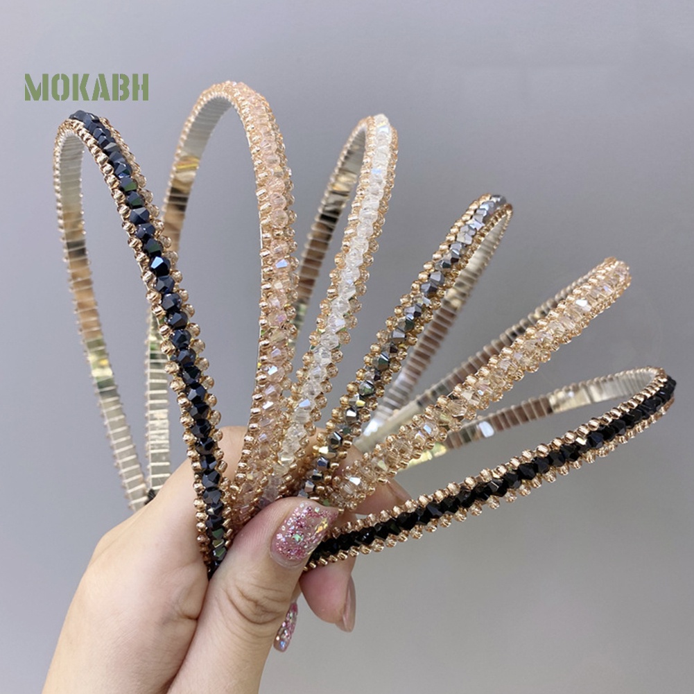 Băng Đô Cài Tóc Đính Hạt Pha Lê Giả Lấp Lánh Sành Điệu Cho Nữ