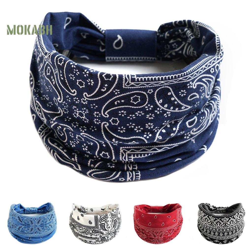 Băng Đô Thắt Nút Chéo Chống Trượt Thấm Hút Mồ Hôi Phong Cách Bohemia Cho Nữ