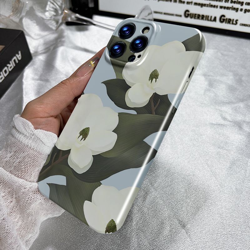 Ốp Điện Thoại Họa Tiết Hoa Trắng Xinh Xắn Cho iPhone xr 13 / Promax 11 Film / 1412 xs JG7Z