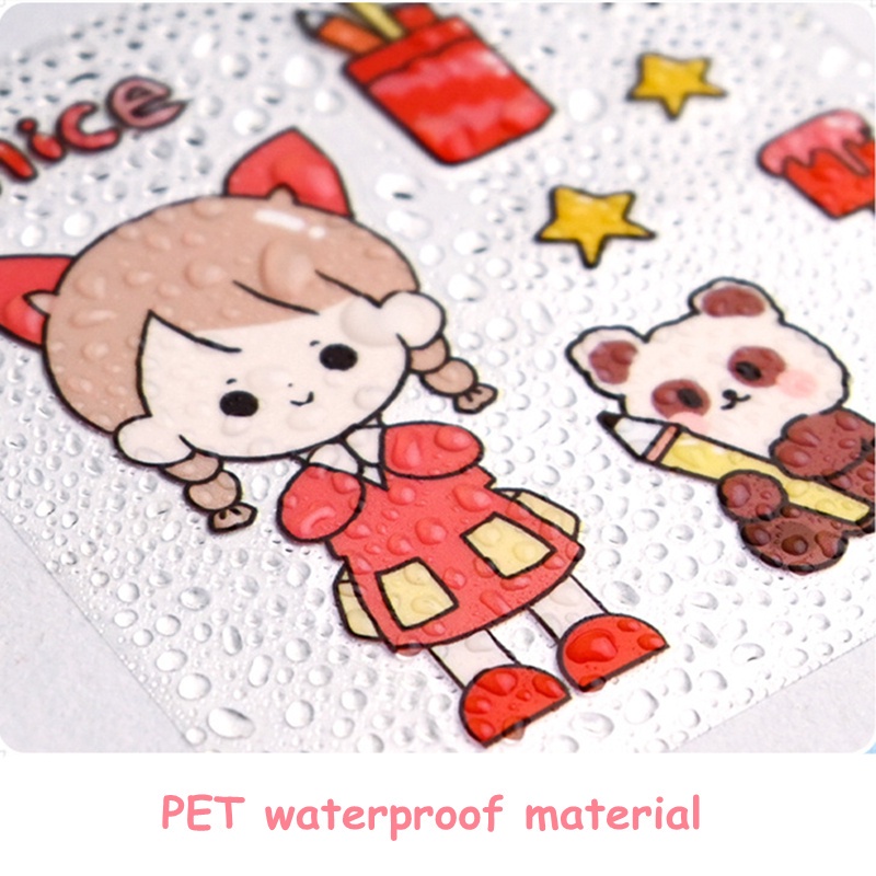 Set 50 / 100 / 300 Nhãn Dán Hoạt Hình Dễ Thương Chống Thấm Nước Trang Trí Sổ Tay / Nhật Ký DIY