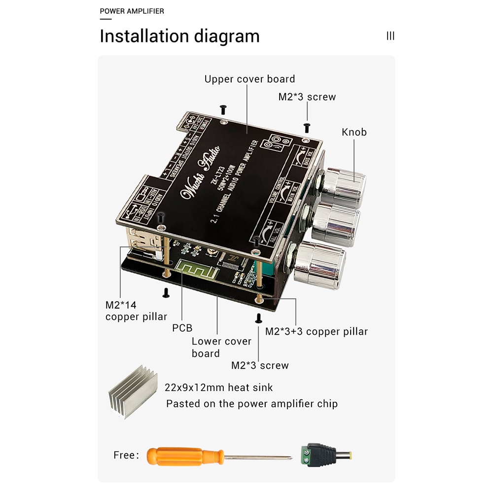 Bộ Khuếch Đại Âm Thanh ZK-LT23 50W * 2 + 100W BT 5.1 Chất Lượng Cao
