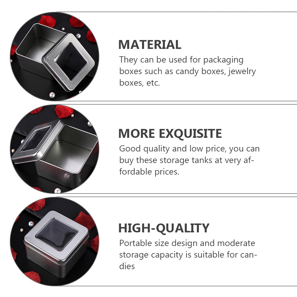 Set 2 Hộp Thiếc Đựng Kẹo Có Nắp Hình Lá Trà Độc Đáo