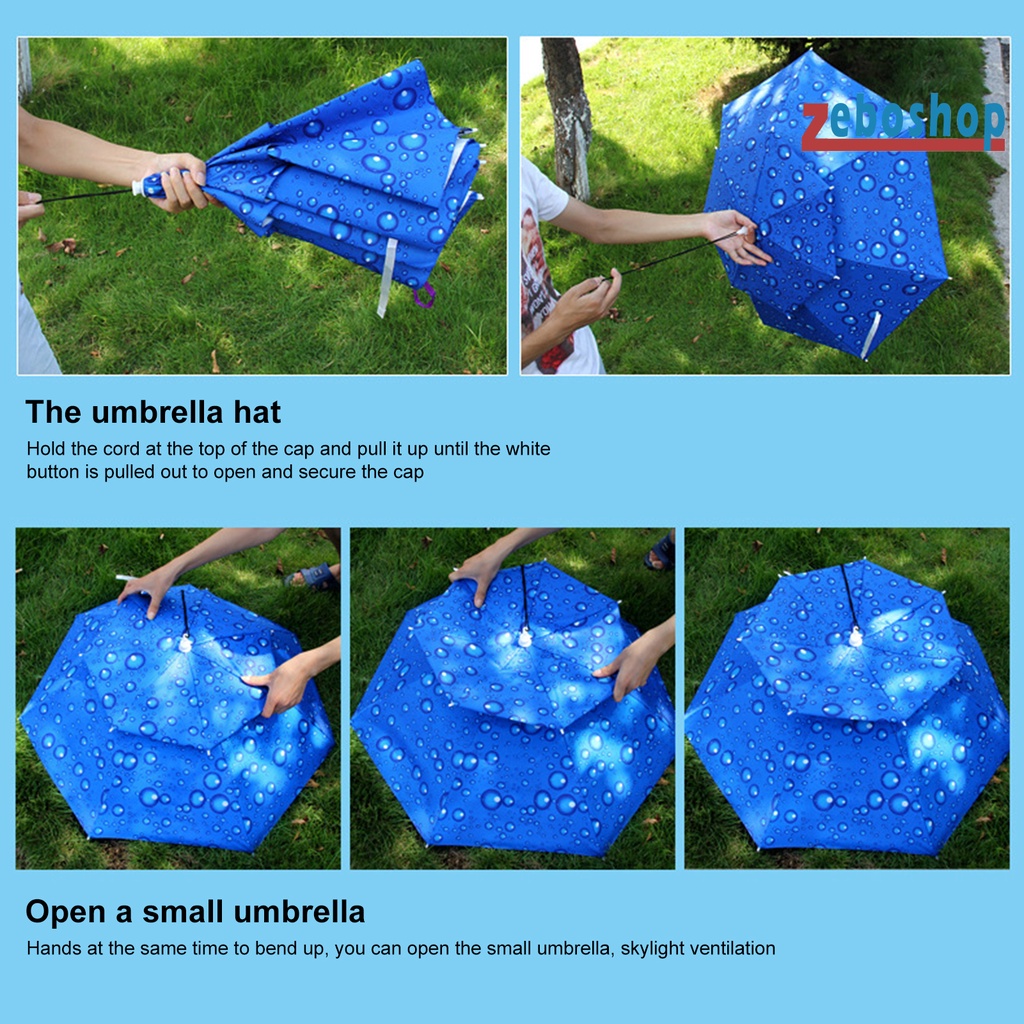 Mũ Dù Hai Lớp Thoáng Khí Chống Tia UV Chống Mưa Có Thể Gấp Gọn Tiện Dụng