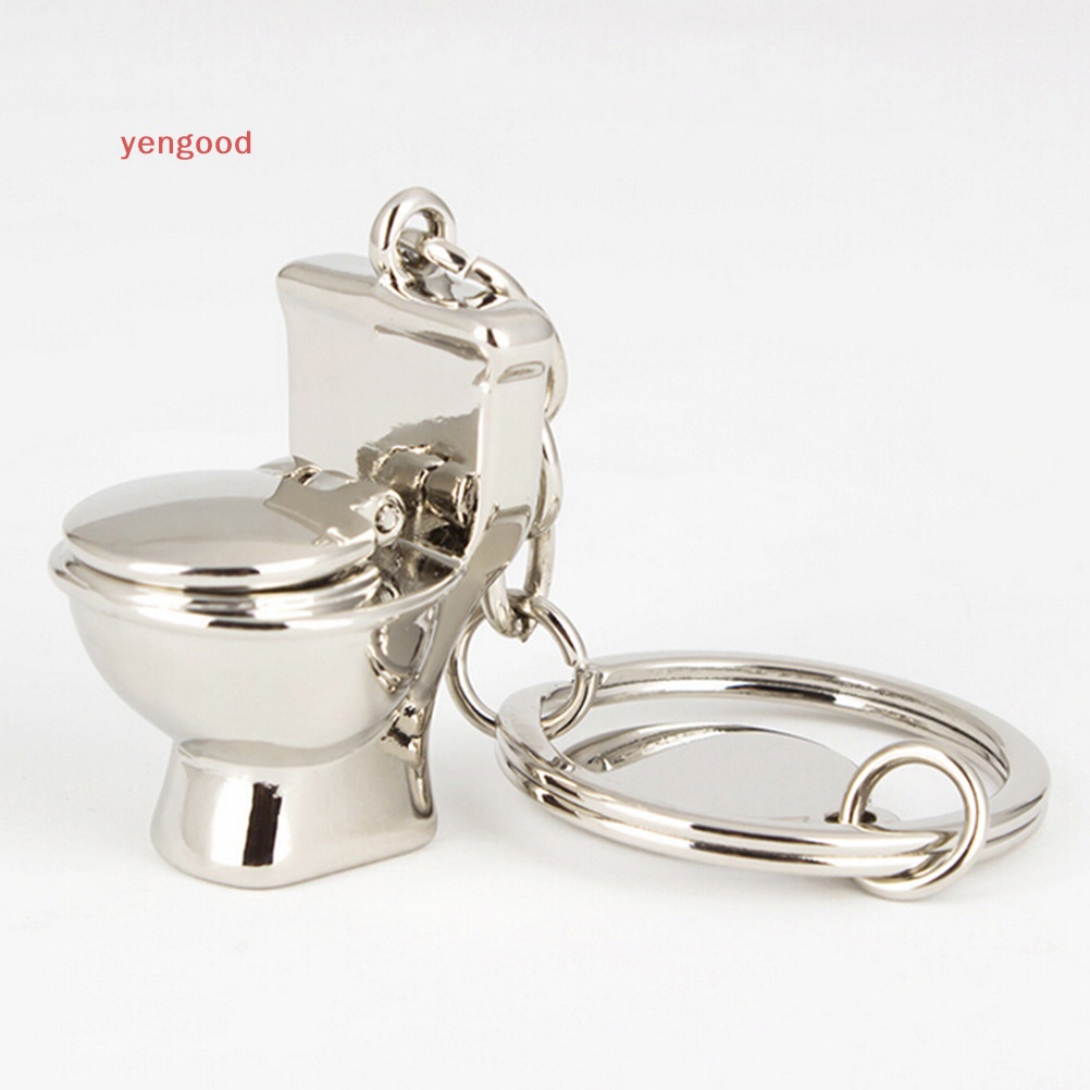 Móc Khóa Kim Loại Hình Toilet Mini Dễ Thương