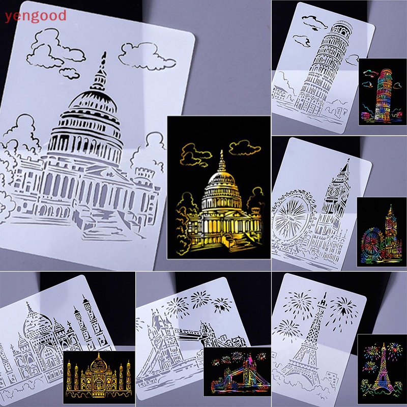 Bộ 5 Khuôn Cắt Giấy Kim Loại Hình Tòa Nhà Thuyền Xinh Xắn