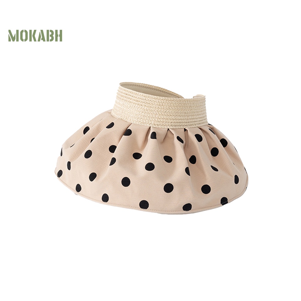 Nón Rộng Vành Thoáng Khí Chống Tia UV Họa Tiết Chấm Bi Thời Trang Mùa Hè Cho Nữ