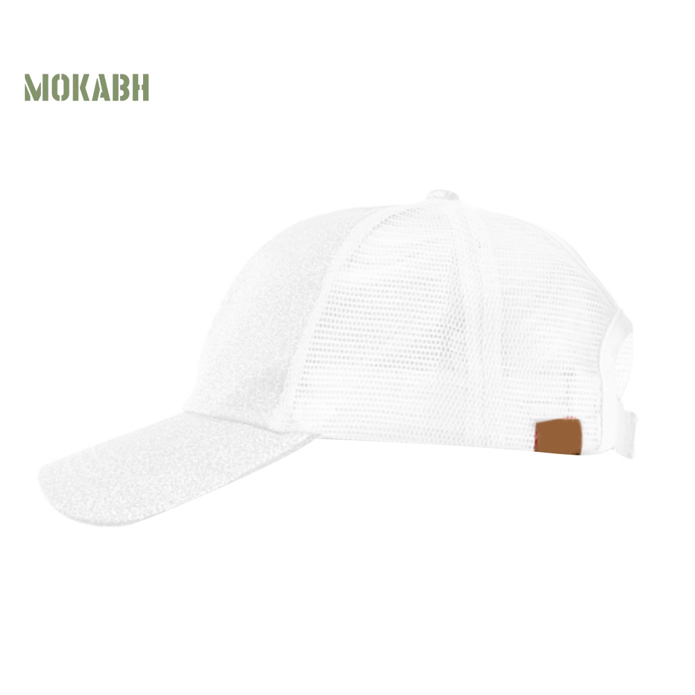 Mũ Lưỡi Trai Chất Liệu Cotton Phối Lưới Đính Kim Tuyến Lấp Lánh Thời Trang Cho Nữ