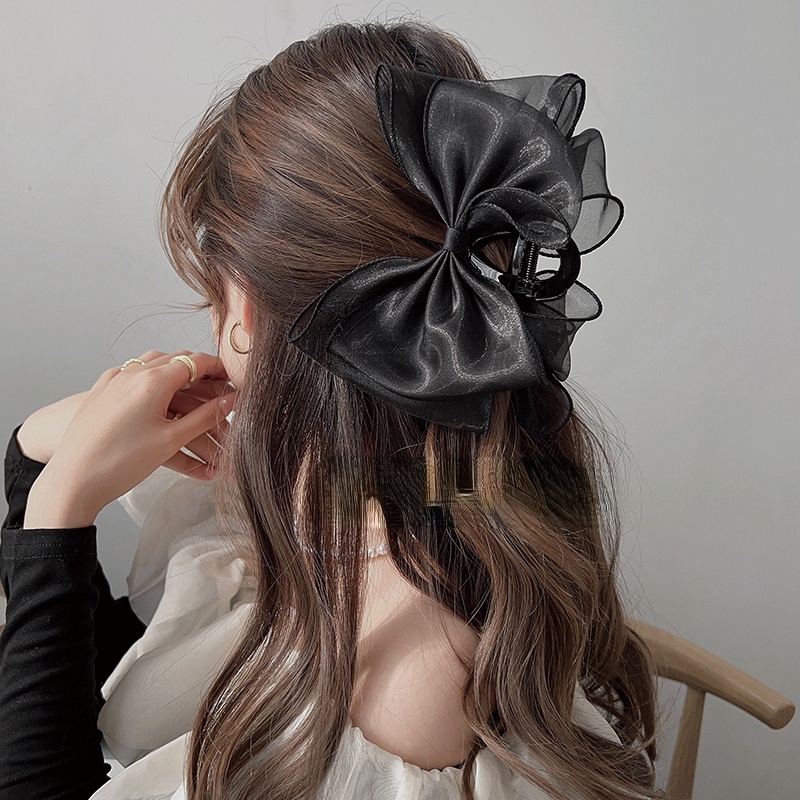 Kẹp Tóc Hình Nơ Màu Đen Đáng Yêu Cho Bé Gái