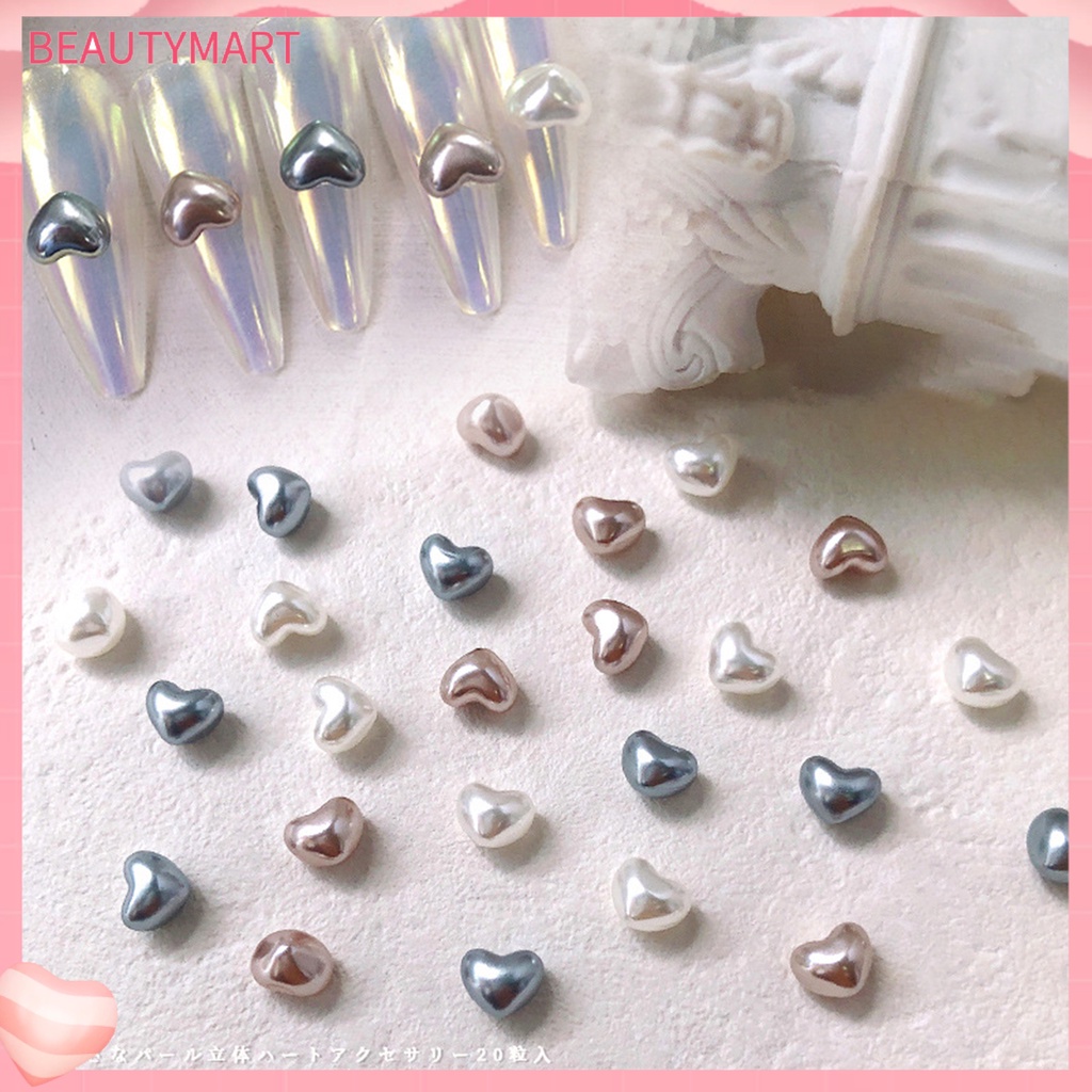 1 Hộp Phụ Kiện Trang Trí Móng Tay Nghệ Thuật Hình Trái Tim Màu Sắc Tươi Sáng Lấp Lánh