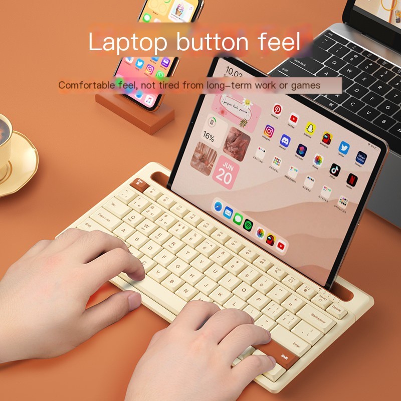 Bàn Phím Không Dây bluetooth 79 Phím Có Giá Đỡ Cho windows android laptop notebook