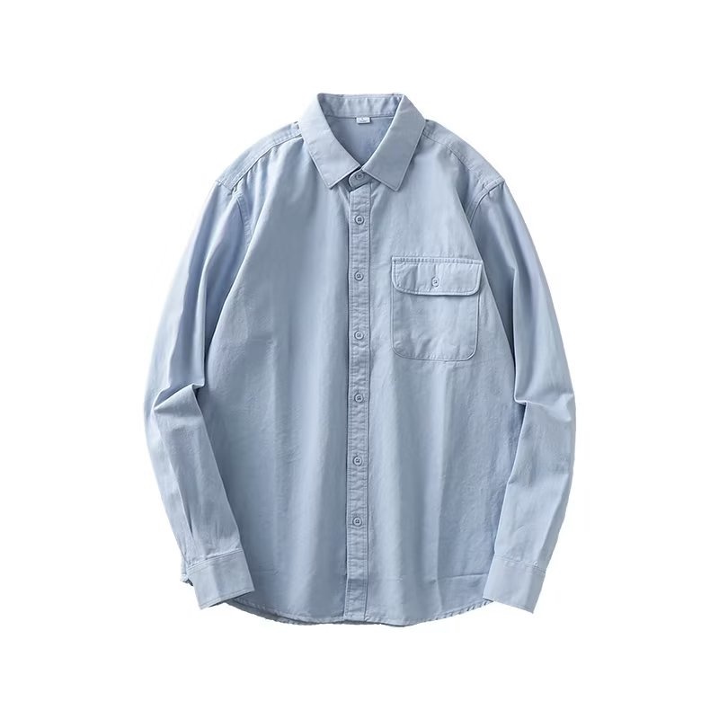 Áo Sơ Mi Cotton Dài Tay Phối Túi Thời Trang Xuân Thu Cho Nam