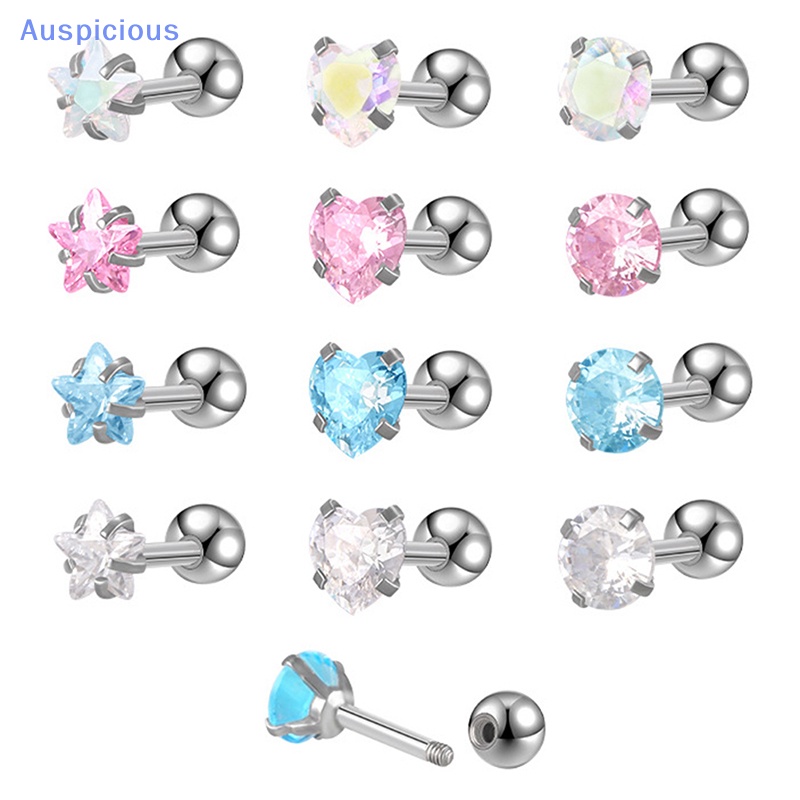 1 Đôi Bông Tai Pha Lê Nhiều Màu 4mm Hình Xoắn Ốc Dành Cho Nữ