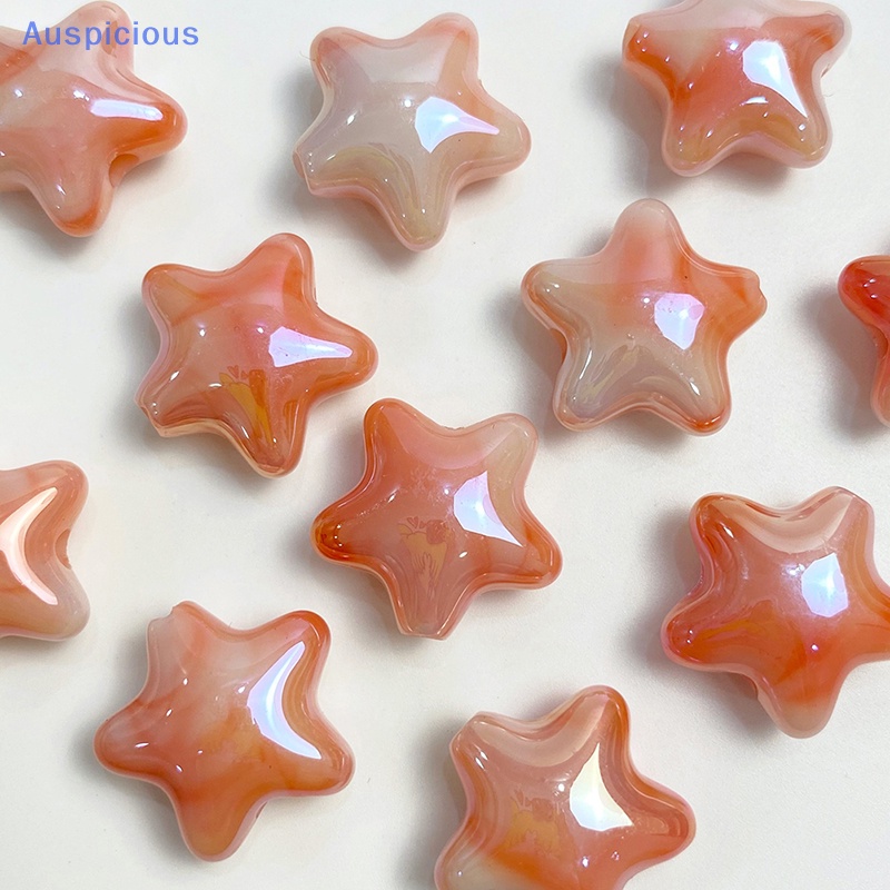 Set 10 Hạt Acrylic Hình Ngôi Sao Năm Cánh Lấp Lánh Nhiều Màu Sắc Dễ Thương Dùng Trang Trí Vòng Tay DIY