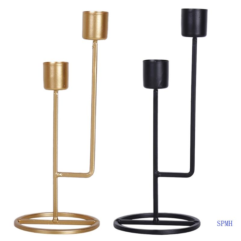 Giá Đỡ Nến Hai Ngăn Bằng Kim Loại Trang Trí Nhà Cửa / Tiệc Cưới