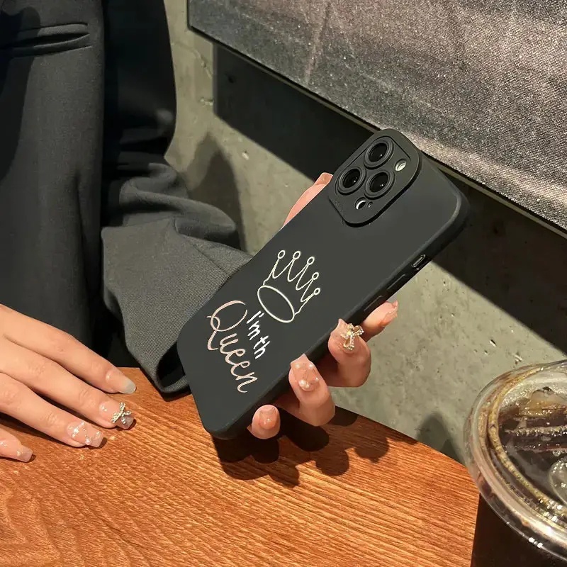 Ốp Điện Thoại Silicon TPU Mềm Đen Hình Hoạt Hình Chống Vỡ Cho IPhone 14 13 Pro Max 11 12 Pro Max XS X XR SE 2020 6S 8 7 +