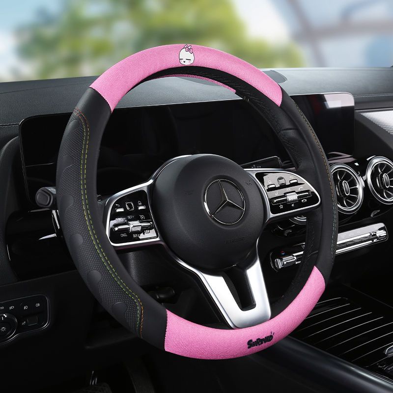 Vỏ Bọc Vô Lăng Xe Hơi Chống Trượt Thấm Hút Mồ Hôi In Hoạt Hình Gấu Dâu Tây Dễ