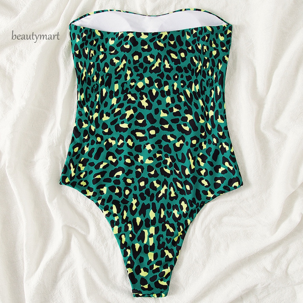 [beautymart] Bikini Không Dây Lưng Cao Họa Tiết Da Báo Cho Nữ