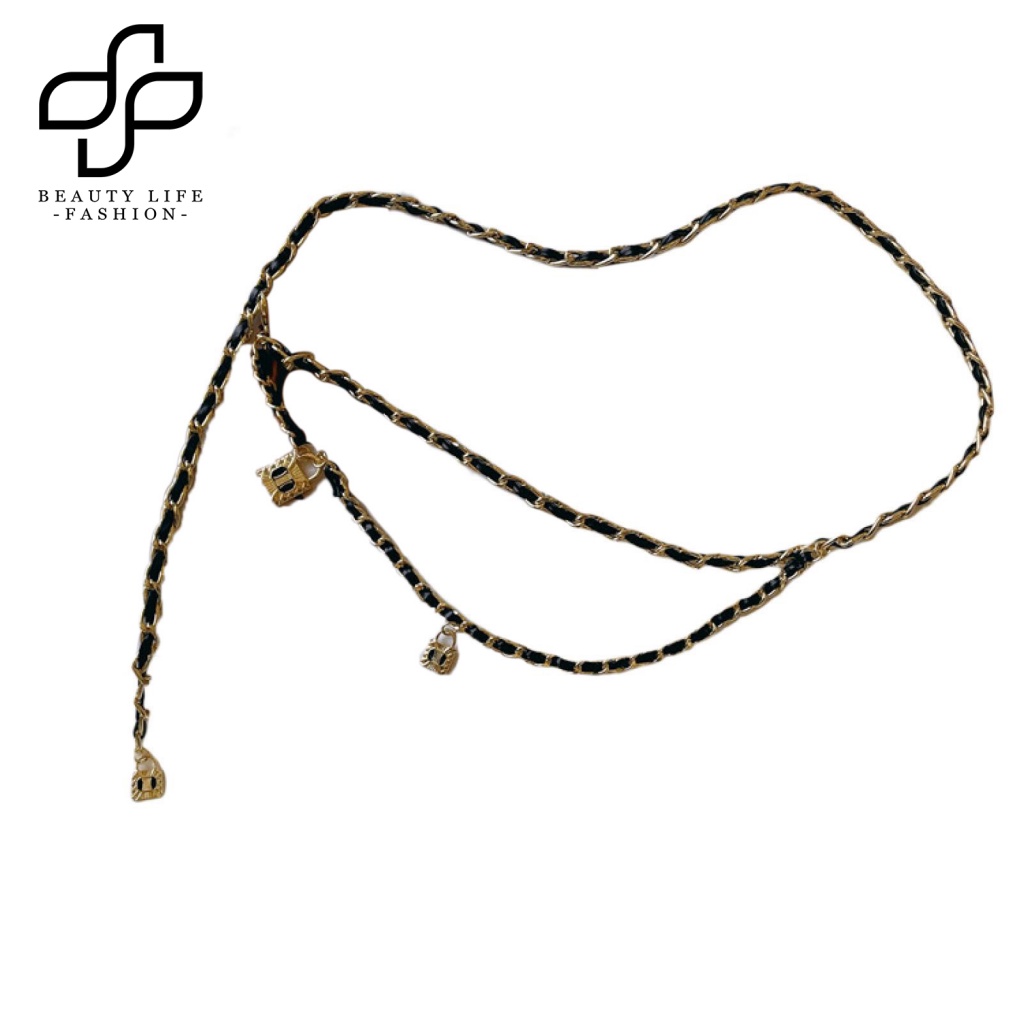 Beautylife Thắt Lưng Dạng Xích Bện Bằng Thép Không Gỉ Kết Cấu Trong Suốt Màu Sắc Tương Phản Phong Cách Punk Hiphop