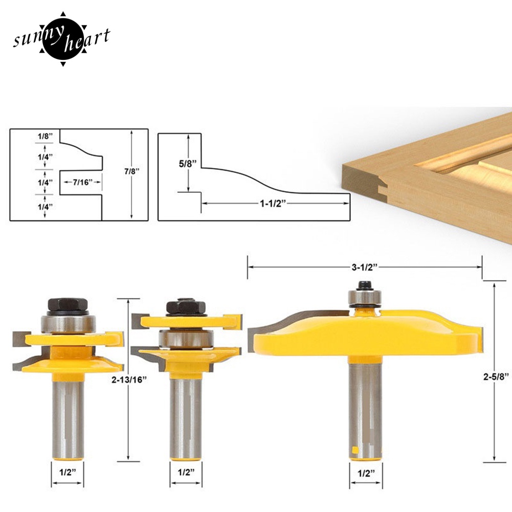 Set 3 Mũi Cắt Gỗ Bằng Cacbua Chuyên Dụng