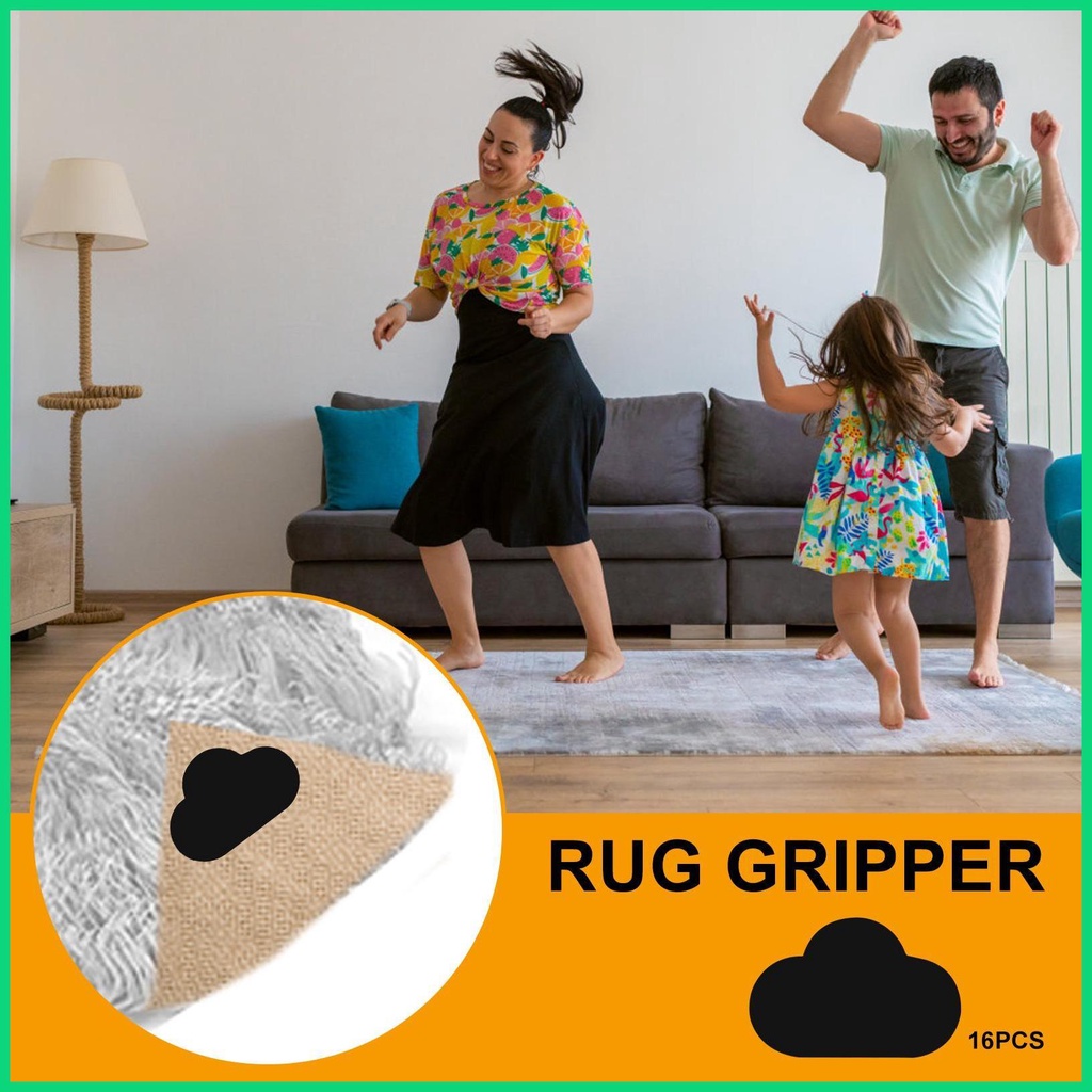 Set 16 Miếng Dán Hai Mặt Chống Trượt Cho Thảm Trải Sàn