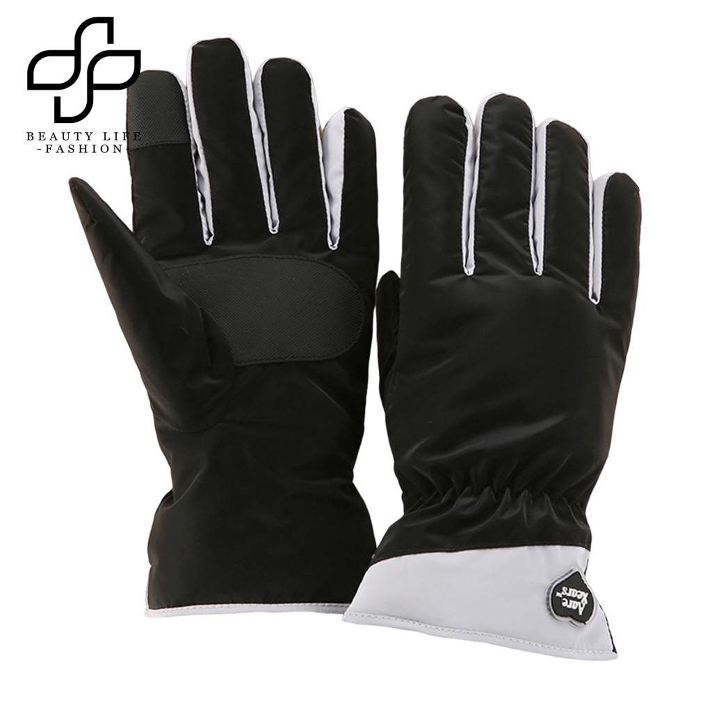 1 Đôi Găng Tay Thể Thao Trượt Tuyết Lót Lông Cừu Dày Chống Nước Chống Gió Màn Hình Cảm Ứng