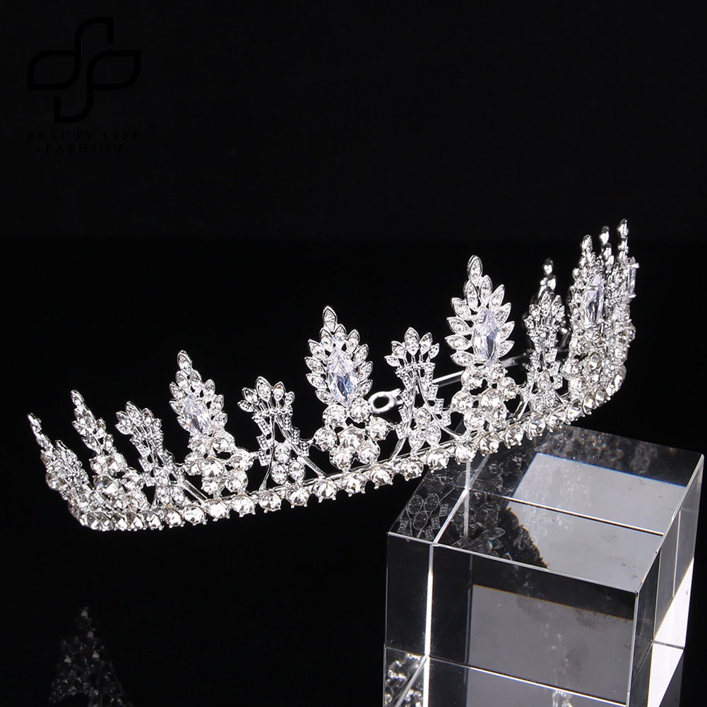 Vương Miện Cài Tóc Đính Đá Zircon Cho Cô Dâu