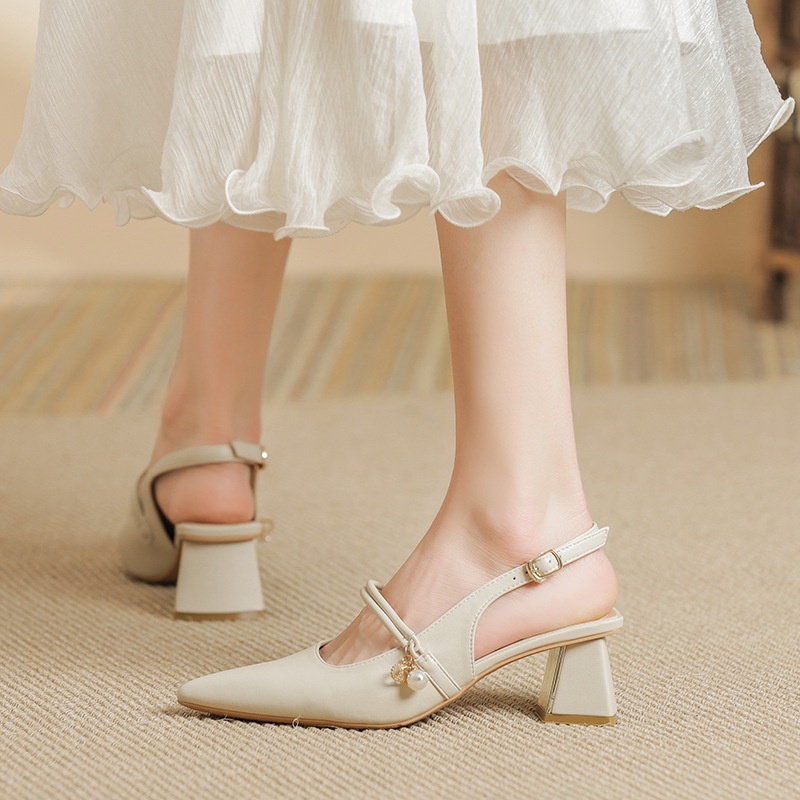 Giày Sandal Cao Gót Mũi Nhọn Thời Trang Dành Cho Nữ