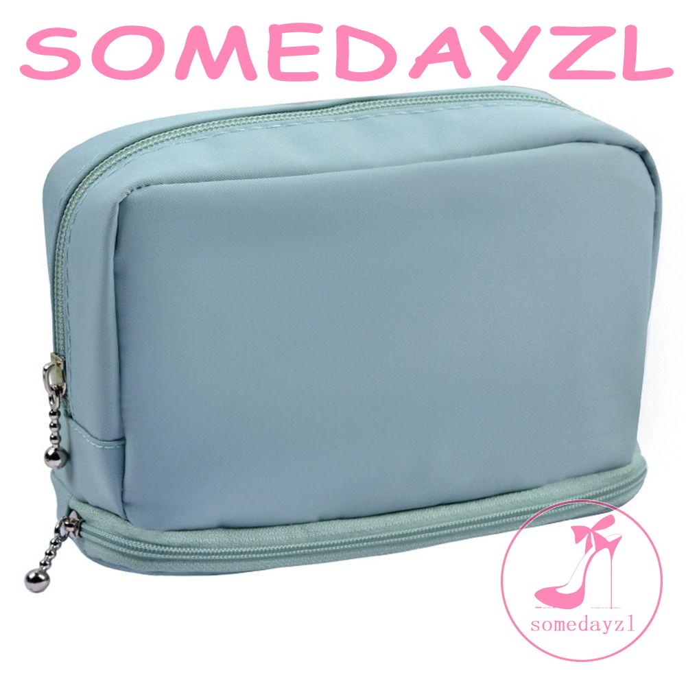 Túi Đựng Mỹ Phẩm Bằng Nylon Hai Lớp Hình Vuông Chống Nước Sức Chứa Lớn Thời Trang