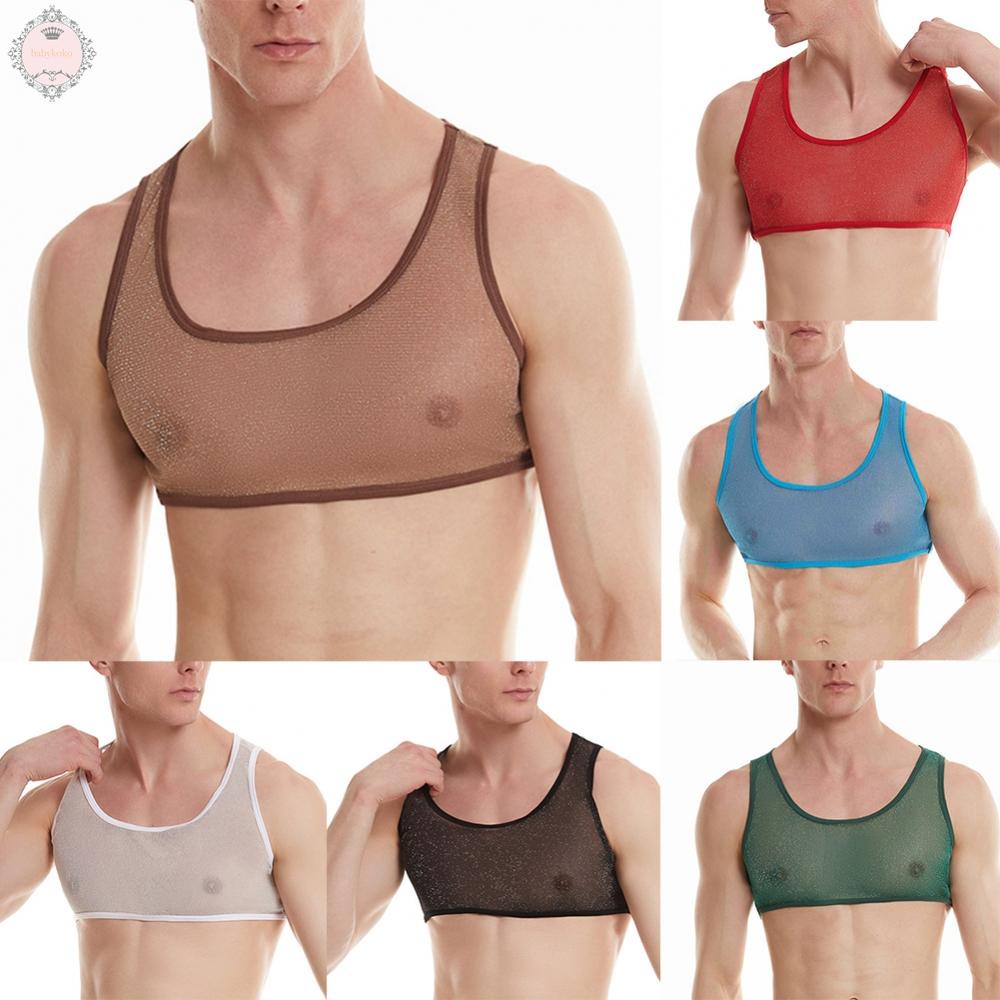 Áo Lưới Sát Nách Cổ Chữ U Xuyên Thấu Gợi Cảm Cho Nam