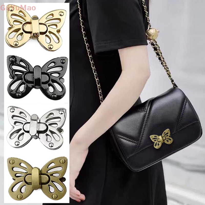 [cxGUYU] Khóa Túi Xách Da Thủ Công Xoắn Ốc Hình Bướm Cho Nữ PRTA