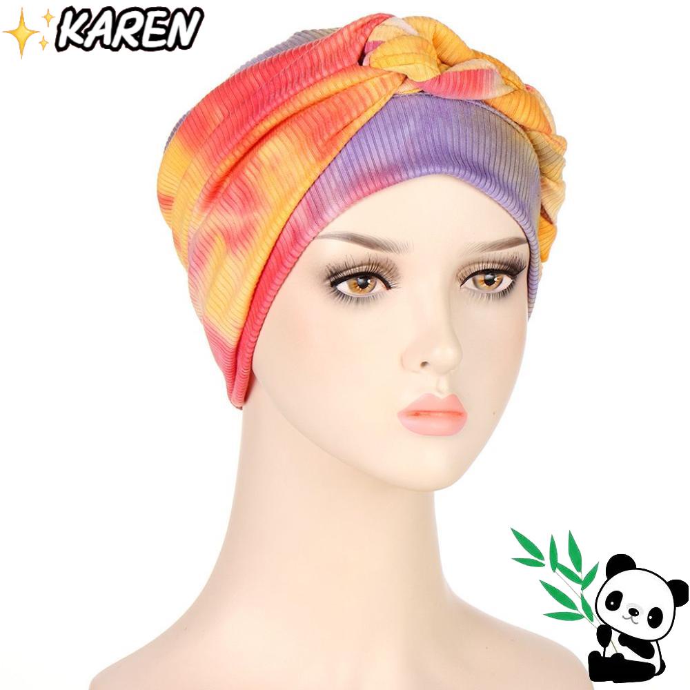 Khăn Turban Mềm Mại Co Giãn Màu Nhuộm Thời Trang