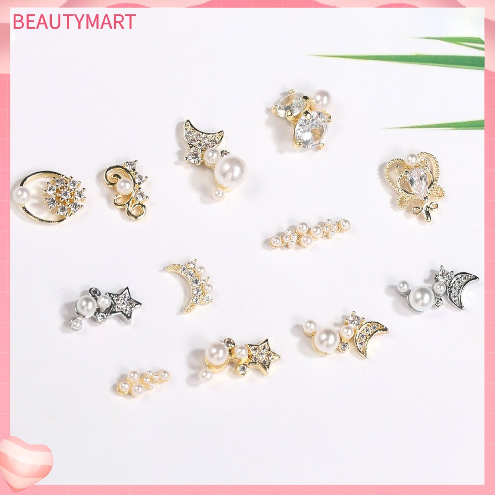 Set 2 Phụ Kiện Trang Trí Móng Tay Đính Đá Zircon Sang Trọng