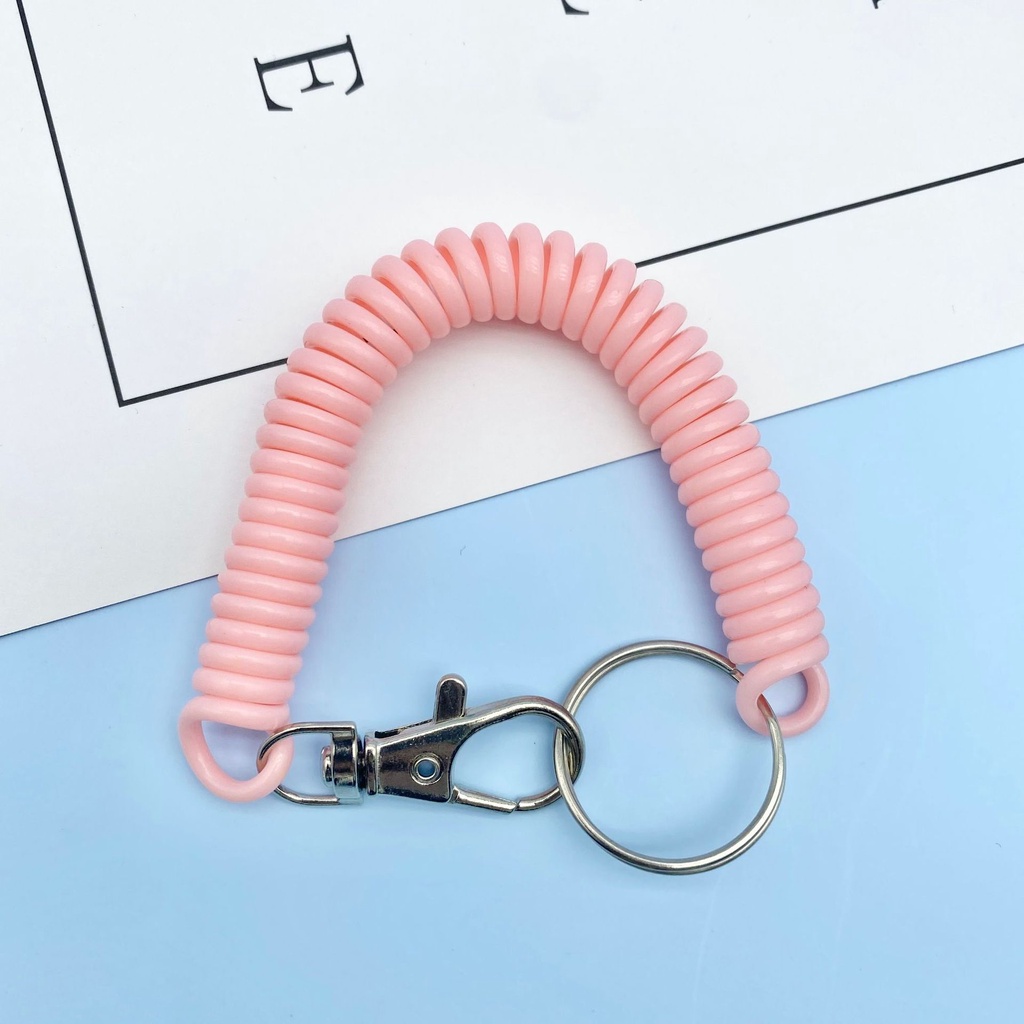 Móc Khóa Dây Lò Xo Nhựa Co Giãn Nhiều Màu Sắc Thời Trang Cho Nam Và Nữ