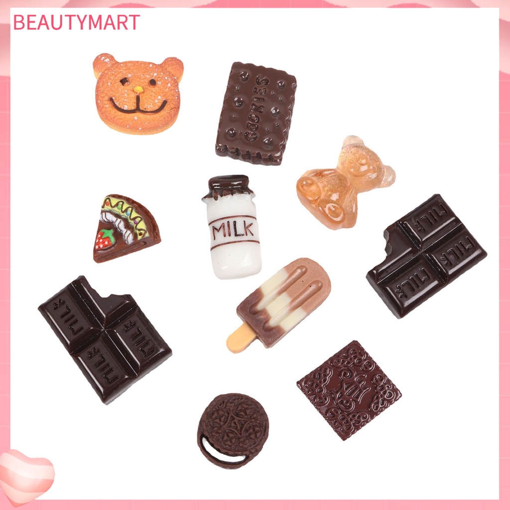 Set 30 Phụ Kiện Trang Trí Móng Tay 3D Bằng Nhựa Resin Chống Nước DIY