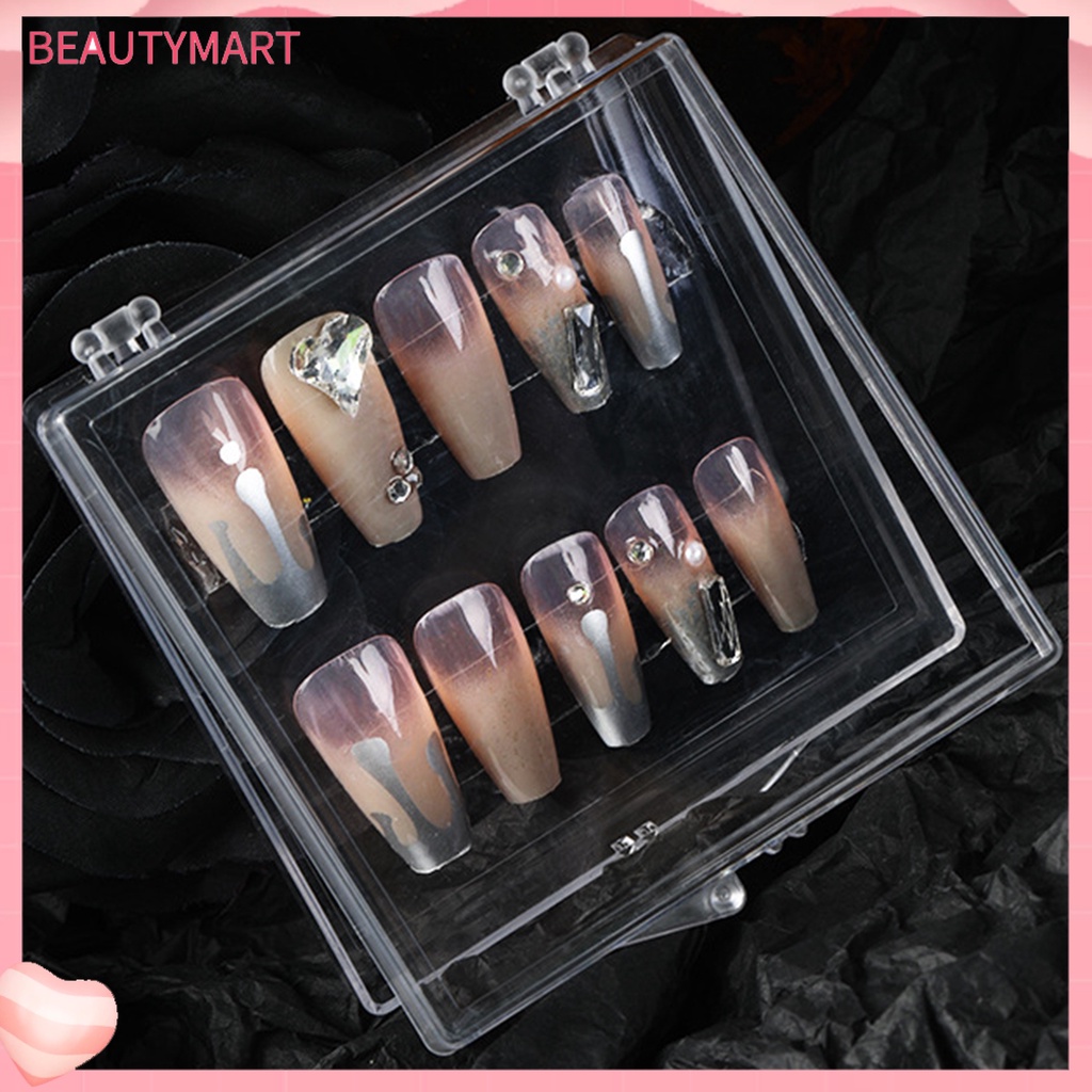Hộp Đựng Vật Liệu Làm Móng Tay Trong Suốt Cạnh Tròn Sức Chứa Lớn Bền Bỉ