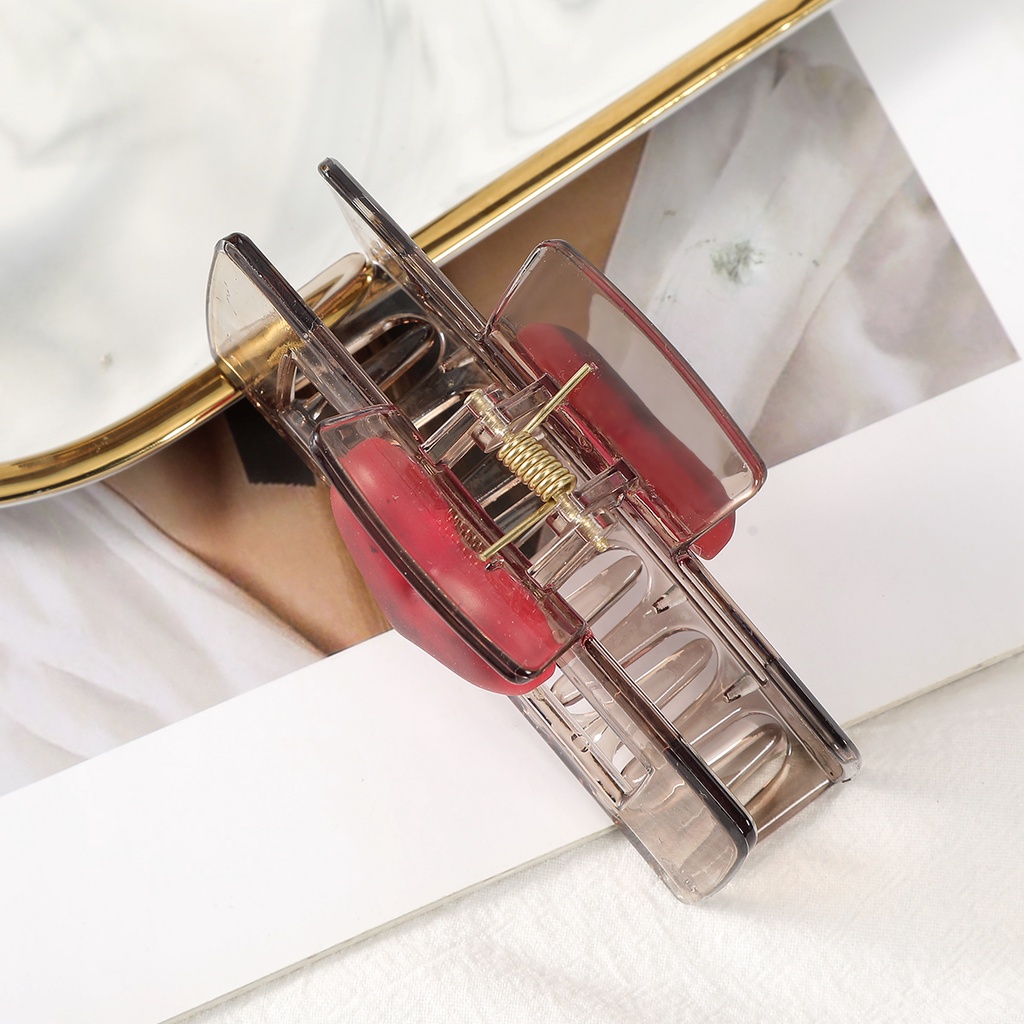 Haimeikang Kẹp Tóc Đuôi Ngựa Chất Liệu Nhựa Acrylic Kiểu Dáng Thời Trang