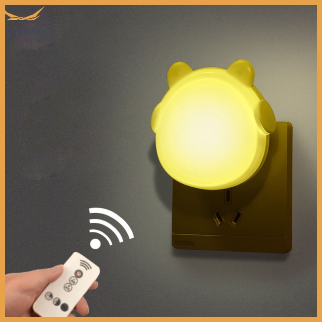 Đèn Ngủ Điều Khiển Từ Xa 3 Mức Độ Hình Gấu Dễ Thương Bảo Vệ Mắt Cho Bé