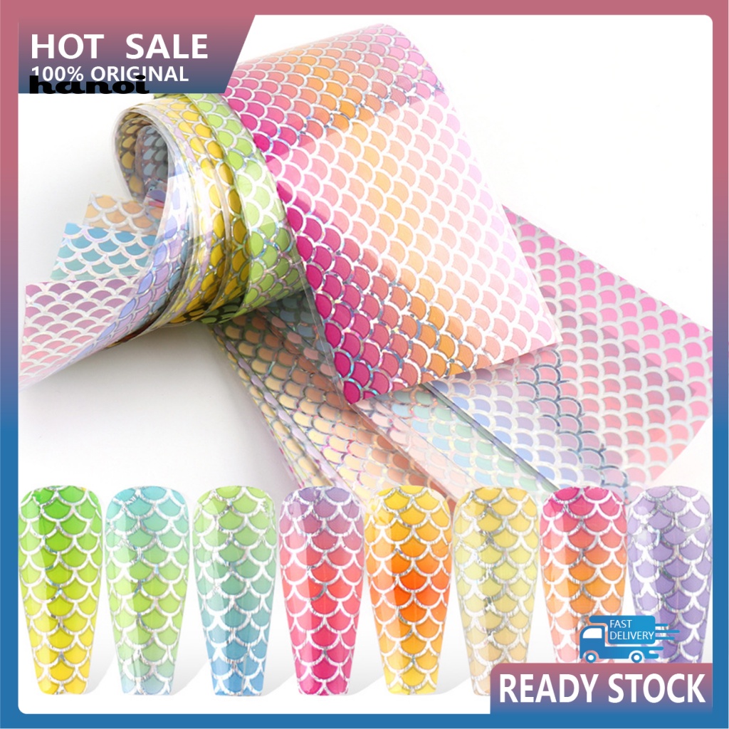 Set 10 Miếng Dán Trang Trí Móng Tay Nghệ Thuật Nhiều Màu Sắc DIY