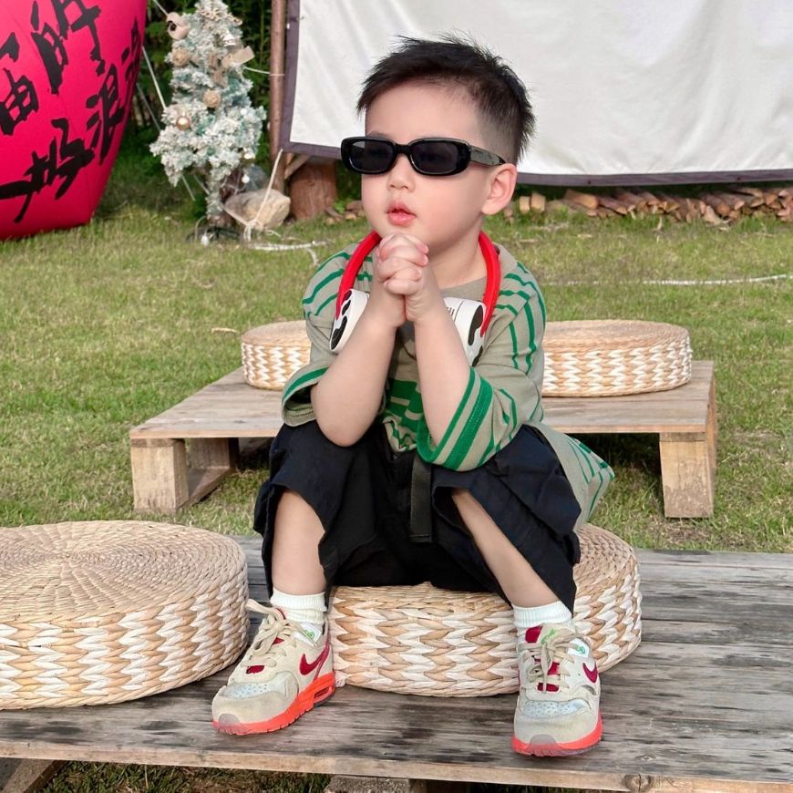 Hàng Mới Về Áo Sơ Mi Ngắn Tay In Họa Tiết Kẻ Sọc Phong Cách Hàn Quốc Cho Bé Trai