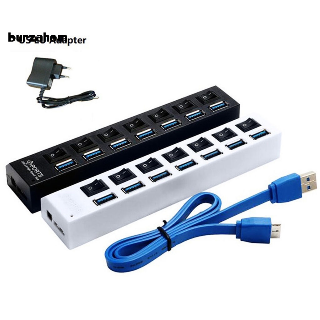 Bộ Chia 7 Cổng USB 3.0 Kèm Công Tắc Tiện Dụng Cho Máy Tính